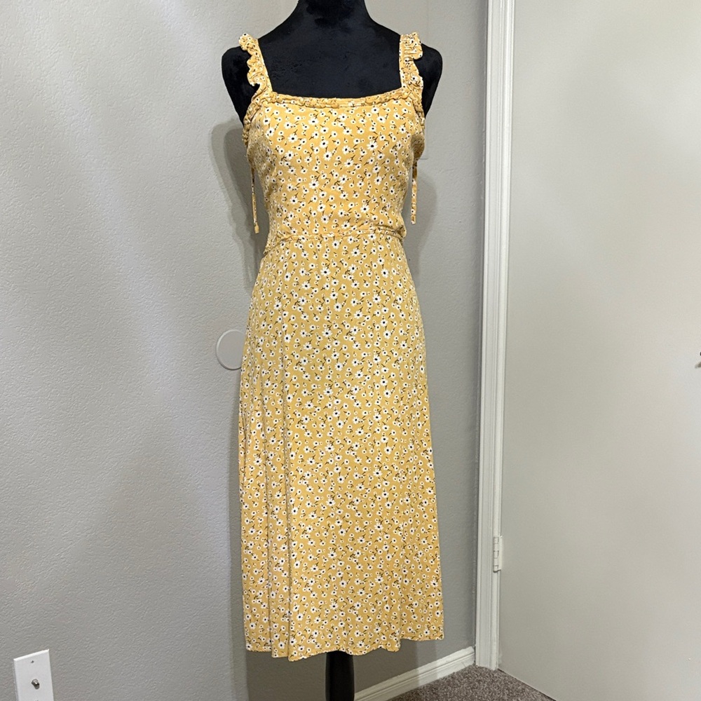 Skylar + Madison Yellow Floral Midi Dress